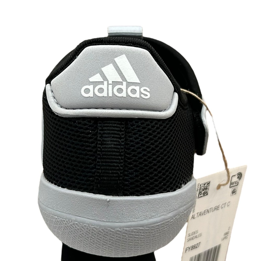 Adidas‎ Youth Boys Sporty Sandal Sz 2 Black-Gray Slip-on Closed Toe Water Shoes - Picture 6 of 9